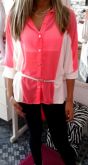 Camisa com detalhes em chiffon Pink