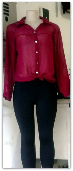 Camisa chiffon costas nua